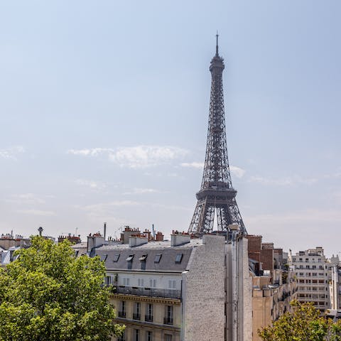 Admire the stunning Eiffel Tower views from this incredible apartment