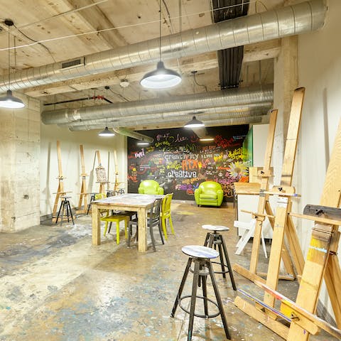 Unleash your creative side in the shared art studio