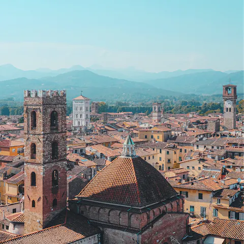 Take a day trip to nearby Lucca and explore the medieval streets