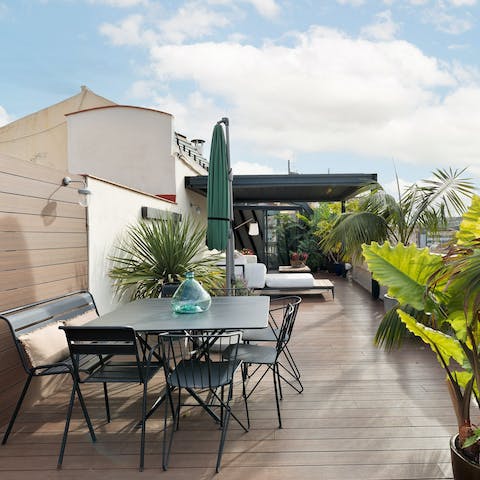 Soak up the sun on the wonderful roof terrace and take in the views of Tibidabo Mountain