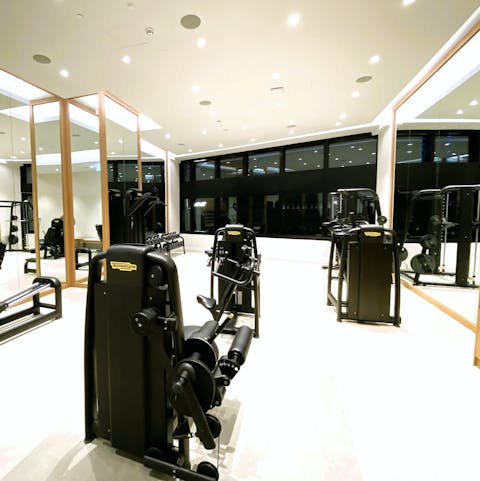Start mornings with a workout in the shared gym