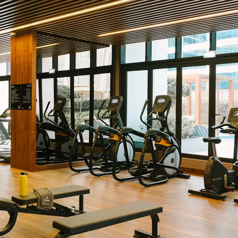 Head to the building's state-of-the-art gym for a session on the crosstrainer