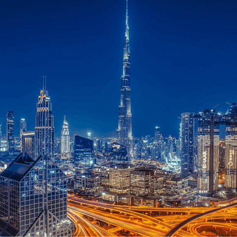 Stay in the heart of Dubai's business district, a short walk from the Burj Kalifa