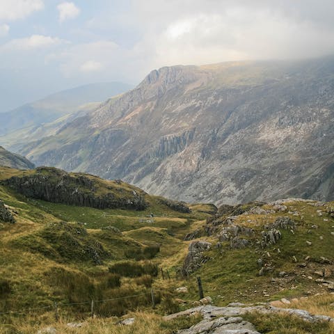 Explore Snowdonia National Park, less than thirty minutes away by car
