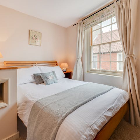 Wake up to sunlight streaming in through the Georgian sash windows