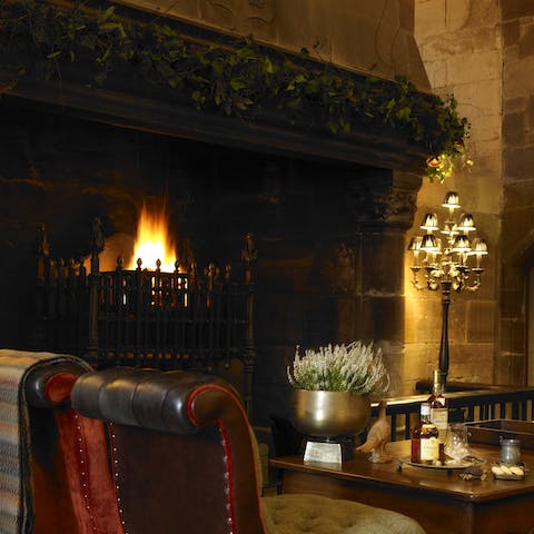 Stay cosy and warm next to the old stone fireplaces