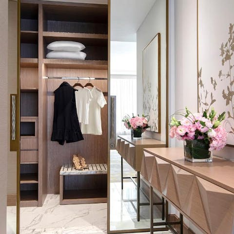 Immerse yourself Dubai living as you make use of the walk–in closet
