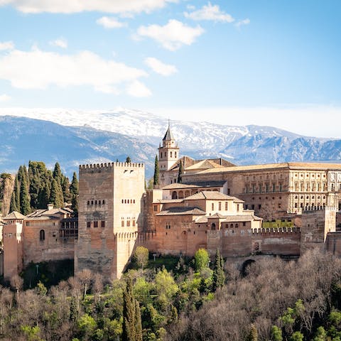 Spend an afternoon discovering the mighty Alhambra, a five-minute drive away