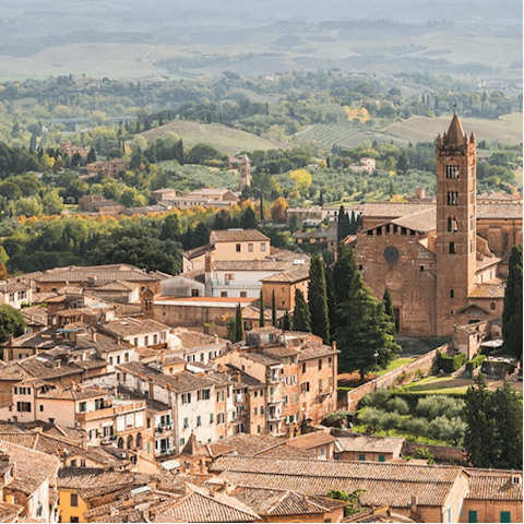 Spend a day exploring medieval towns and renaissance art – Montepulciano is an eleven–minute drive away