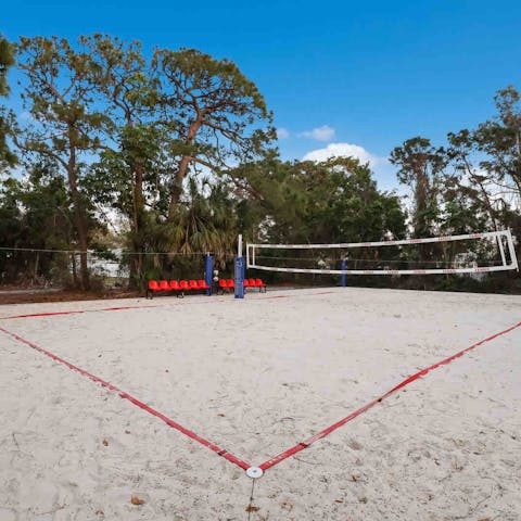Immerse yourself in the beach experience with a game of volleyball