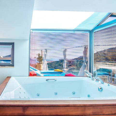 Unwind with a soak in the Jacuzzi or a dip in the plunge pool