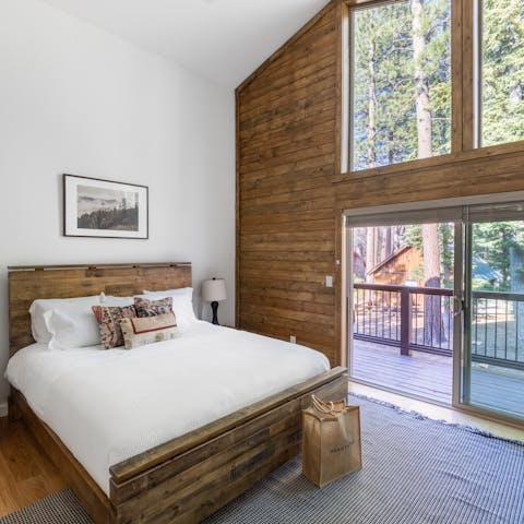 Wake up to forest views from the comfort of your bed each morning 