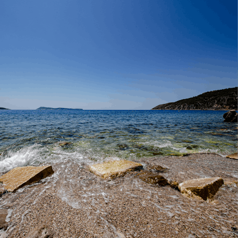 Enjoy a relaxing paddle in the Adriatic with the soft waves lapping gently at your feet
