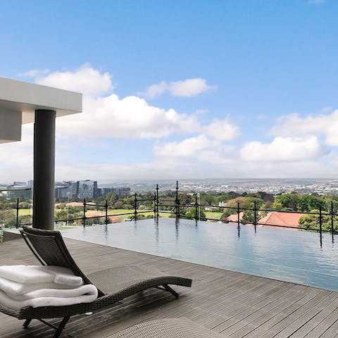 Lounge by the pool and enjoy the view or take a dip in its glistening waters 