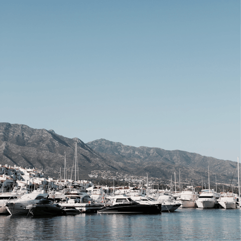 Soak up the sights at the marina in Puerto Banús and enjoy the malls, restaurants and bars