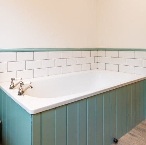 Treat yourself to a long soak in the tub after a day at the beach