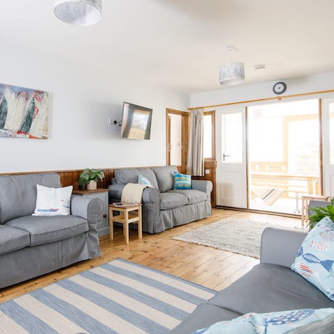 Get comfy with a book or a glass of wine in one of the two living rooms