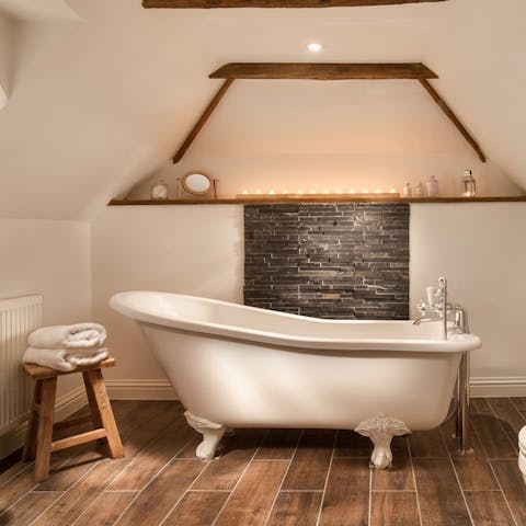 Treat yourself to a bath after a long day exploring the area