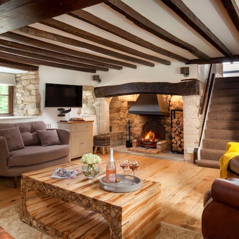 Make yourself at home around the inglenook fireplace