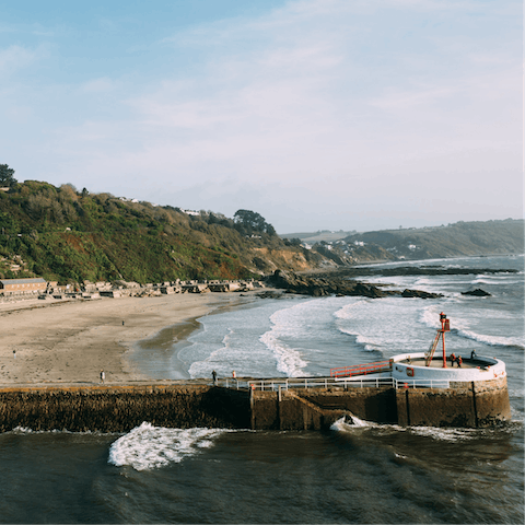 Explore the atmospheric harbour town of Looe – the beach is short walk away