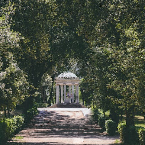 Meander around beautiful Villa Borghese – it's fourteen minutes away on foot