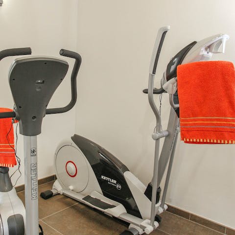 Do a spot of cardio in the chalet’s fitness room