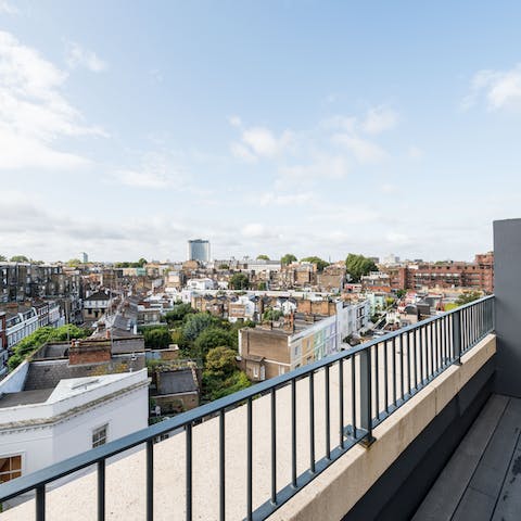 Soak up panoramic views of London's skyline from your balcony