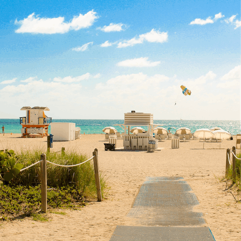 Take a five-minute stroll to arrive at famous Miami Beach