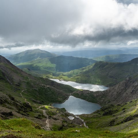 Don your hiking boots for an adventure in the Snowdonia National Park (a ten-minute drive away)