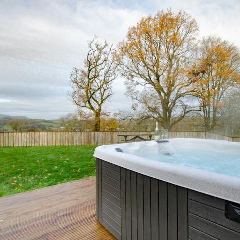 Drink up the views from the hot tub