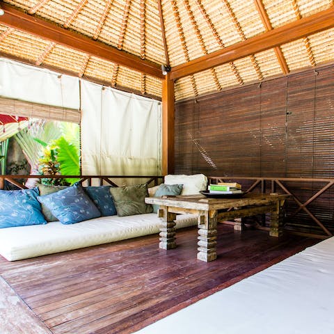 Retreat from the heat under the shade of the outdoor living area