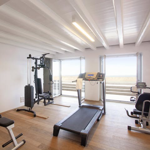 Start your day with a workout in the well-outfitted gym