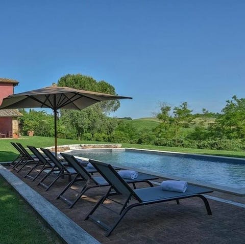 Enjoy countryside views from your poolside