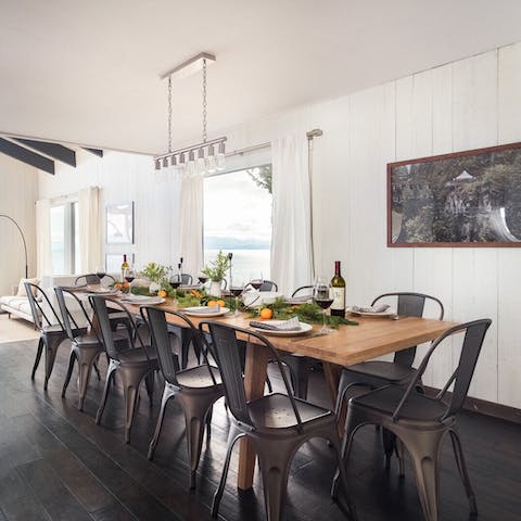 Enjoy social dinners in the contemporary dining space