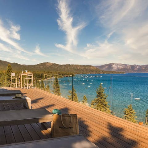 Lounge on the decking overlooking the the north shore