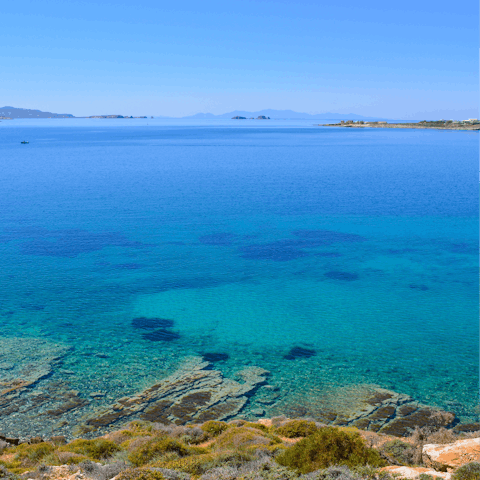 Soak up views of the azure Aegean Sea from Damuli Beach
