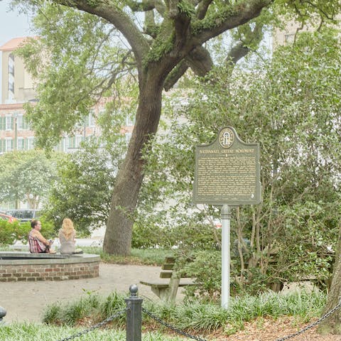 Stroll through Savannah's network of public squares, which start five minutes' walk from your front door