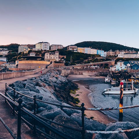 Visit Ventnor Esplanade and Beach, a twenty-minute walk away