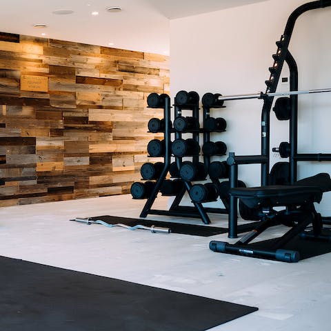 Work up a sweat in the communal gym, located on-site