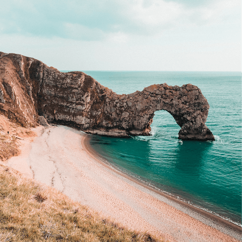 Embark on a short drive down to the coast and find the stunning Durdle Door