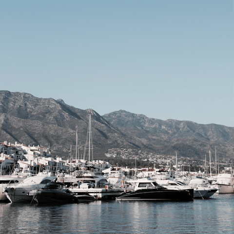 Stroll to nearby Puerto Banus marina for an evening meal