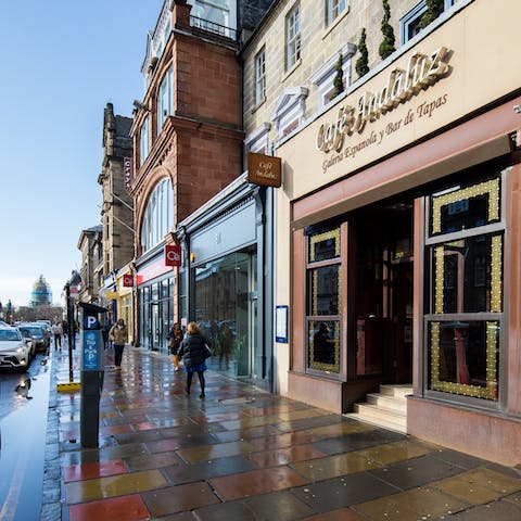 Discover the array of shops and eateries on George Street, which is right on your doorstep