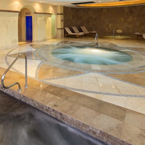 Relax in the jacuzzi and indoor pool