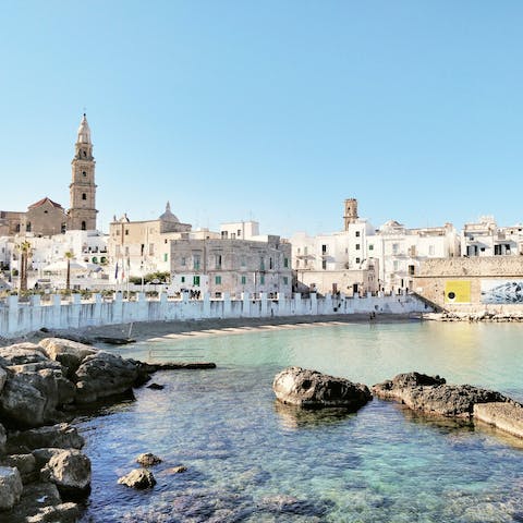 Explore the nearby town of Monopoli in Bari, and visit medieval castles and quaint churches