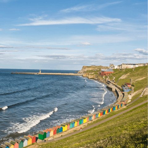 Stroll down to Whitby's long beach in just over five minutes and swim in the North Sea
