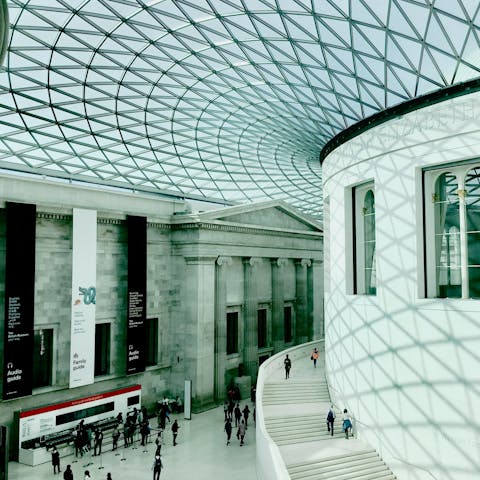 Stroll through central London to the British Museum