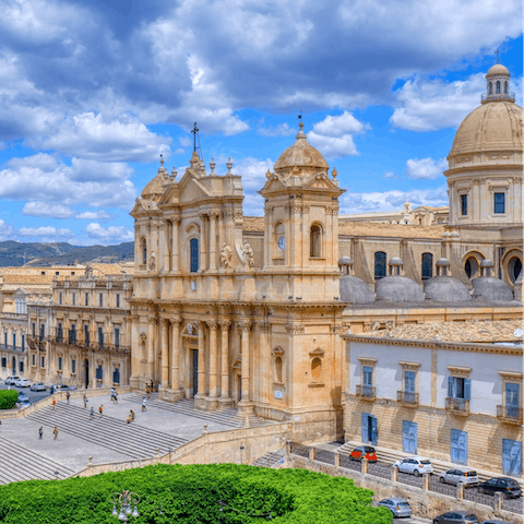 Wander the atmospheric streets of Noto – just a short drive away