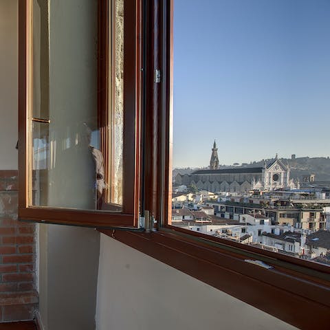 Admire the sweeping panoramic views from the large windows
