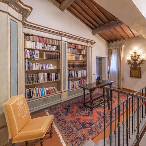 Enjoy hours of peaceful reading in the private library