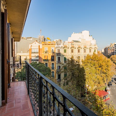 Step onto your balcony and marvel at the cityscape before you